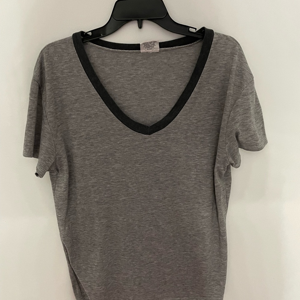 Firehouse gray v neckline t shirt